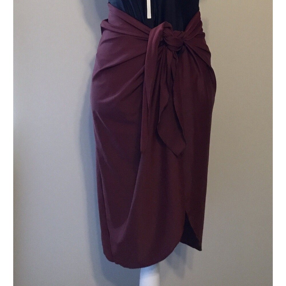 Old Navy Sz S/M Maroon Swimsuit Waist Wrap Tie Around Stretch Bathing Suit